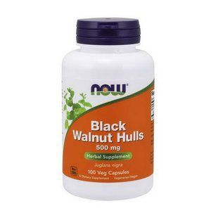NOW Black Walnut Hulls 500 mg (100 veg caps) 18463-01 фото