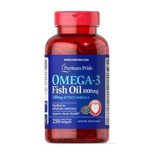 Puritan's Pride Omega-3 Fish Oil 1000 mg (250 softgels) 08380-01 фото